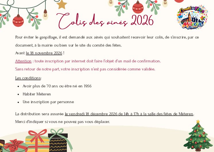 Inscription colis des aînés 2026